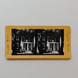 ANTIQUE Stereograph Card ESTATE HOME Photo Card